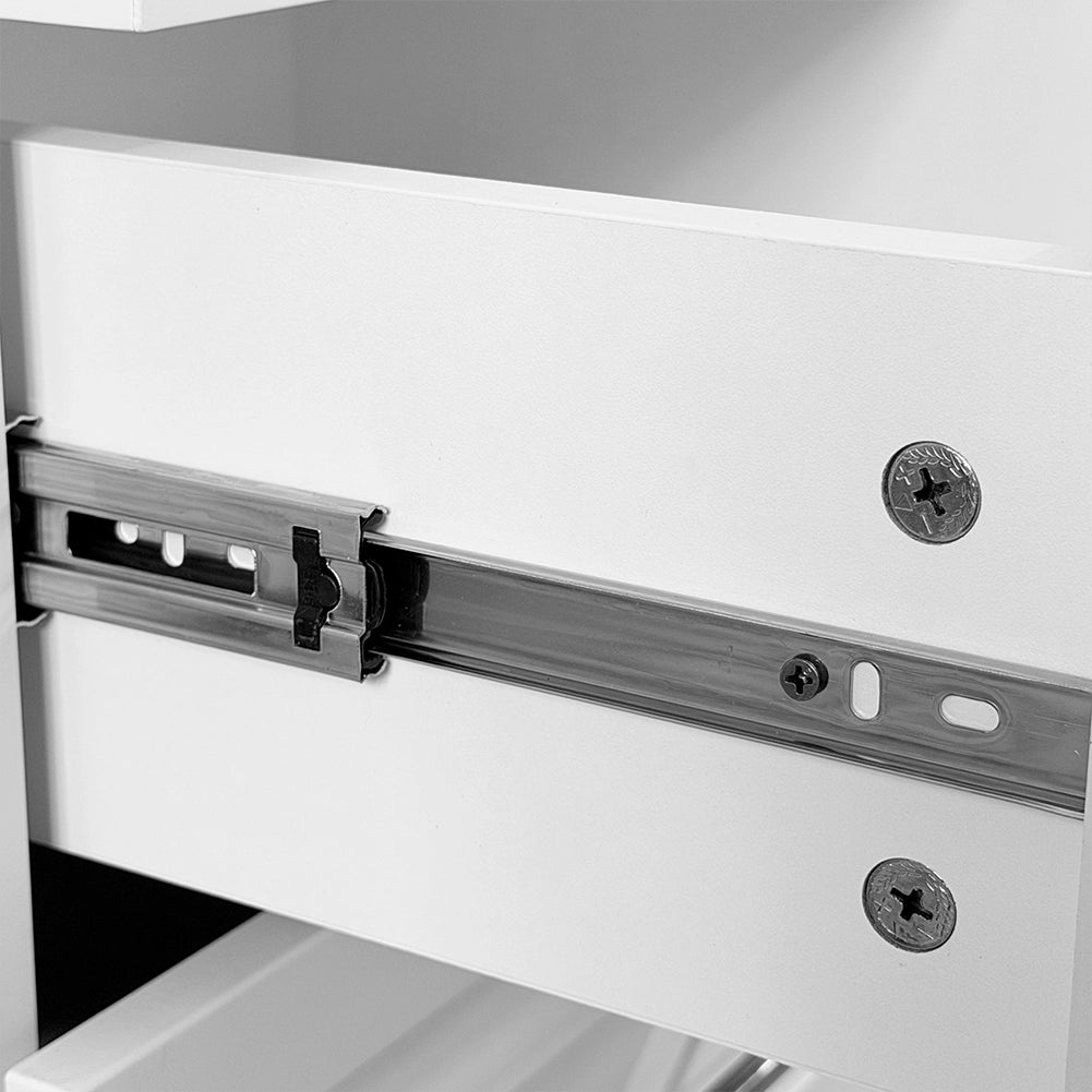 Cassettiera per Cucina Mobile Design Boiserie 4 Cassetti in Legno Colore Bianco