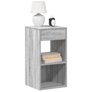 Set di 2 Comodini | Armadio da Notte | Mobiletto da notte con Cassetto Grigio Sonoma 35x34x66,5 cm