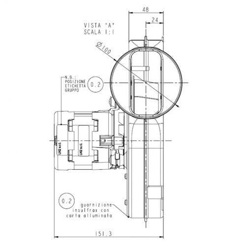 ESTRATTORE FUMI  PL30 STUFA A PELLET MCZ MONTEGRAPPA ADLER 2500RPM