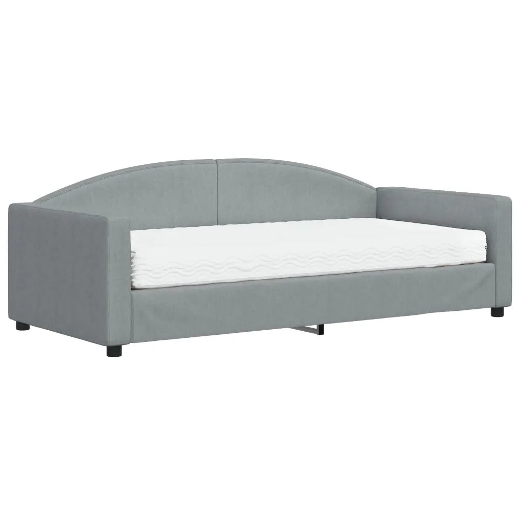 Divano Letto con Materasso Grigio Chiaro 90x190 cm in Tessuto 3197180