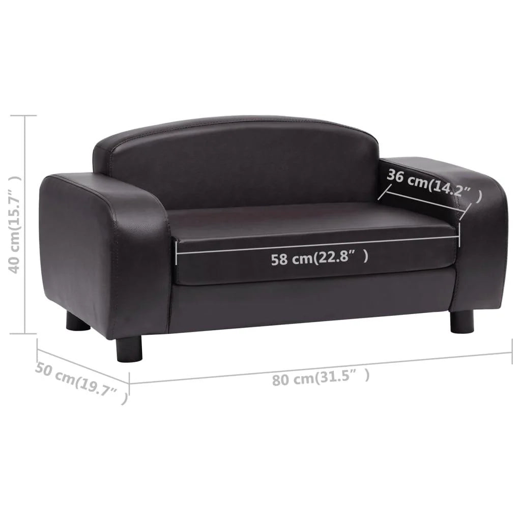 Divano per cani 80 cm marrone materiale sintetico 02_0000188