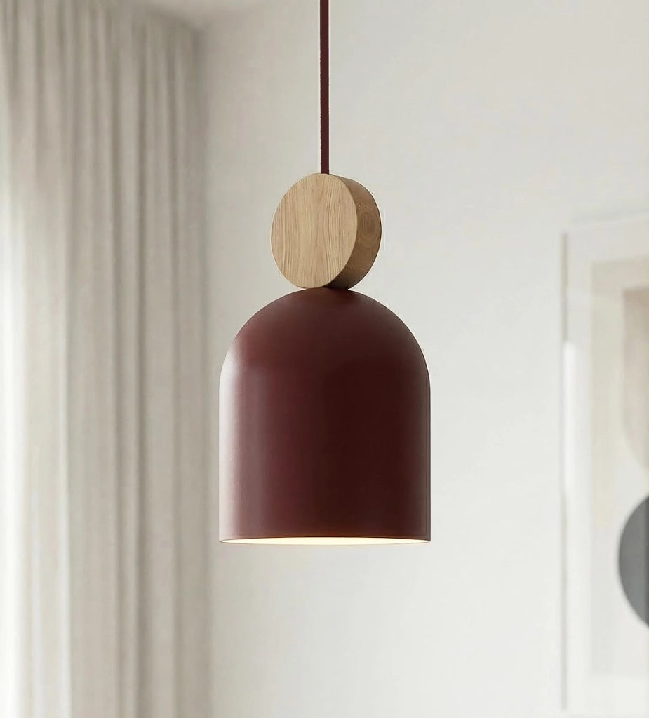 Lampada a sospensione MESI 3xGU10 bordeaux legno Emibig