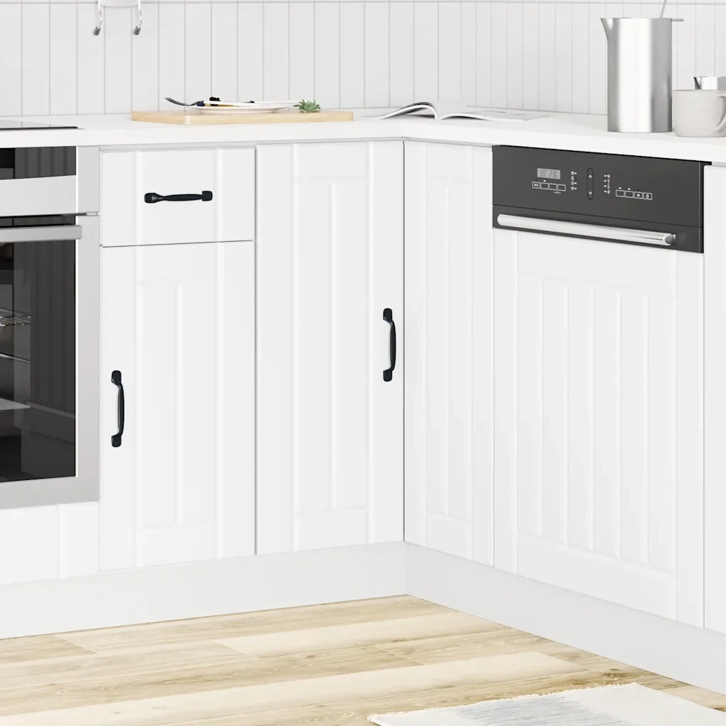 vidaXL Mobile Base ad Angolo Cucina Lucca Bianco in Legno Multistrato