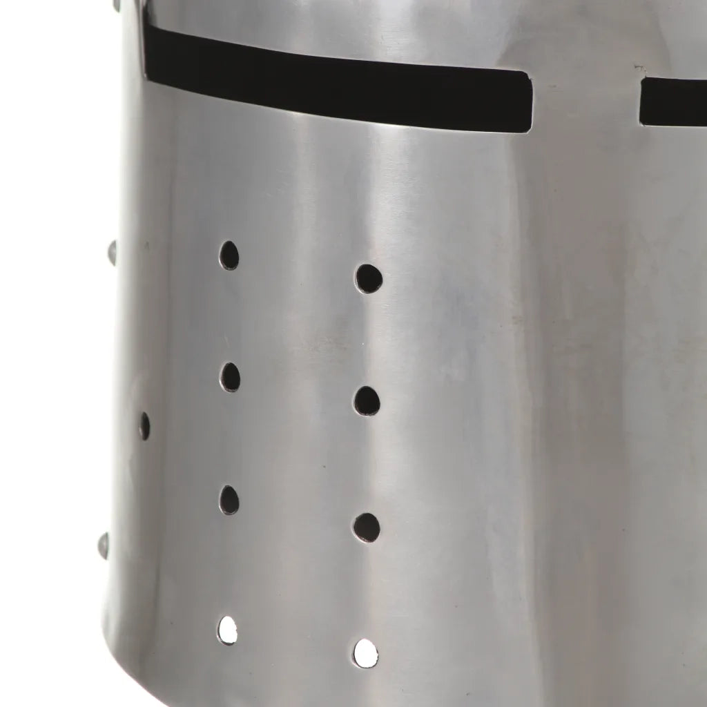 Elmo da Cavaliere Medievale Antico LARP in Acciaio Argento CFW5748376