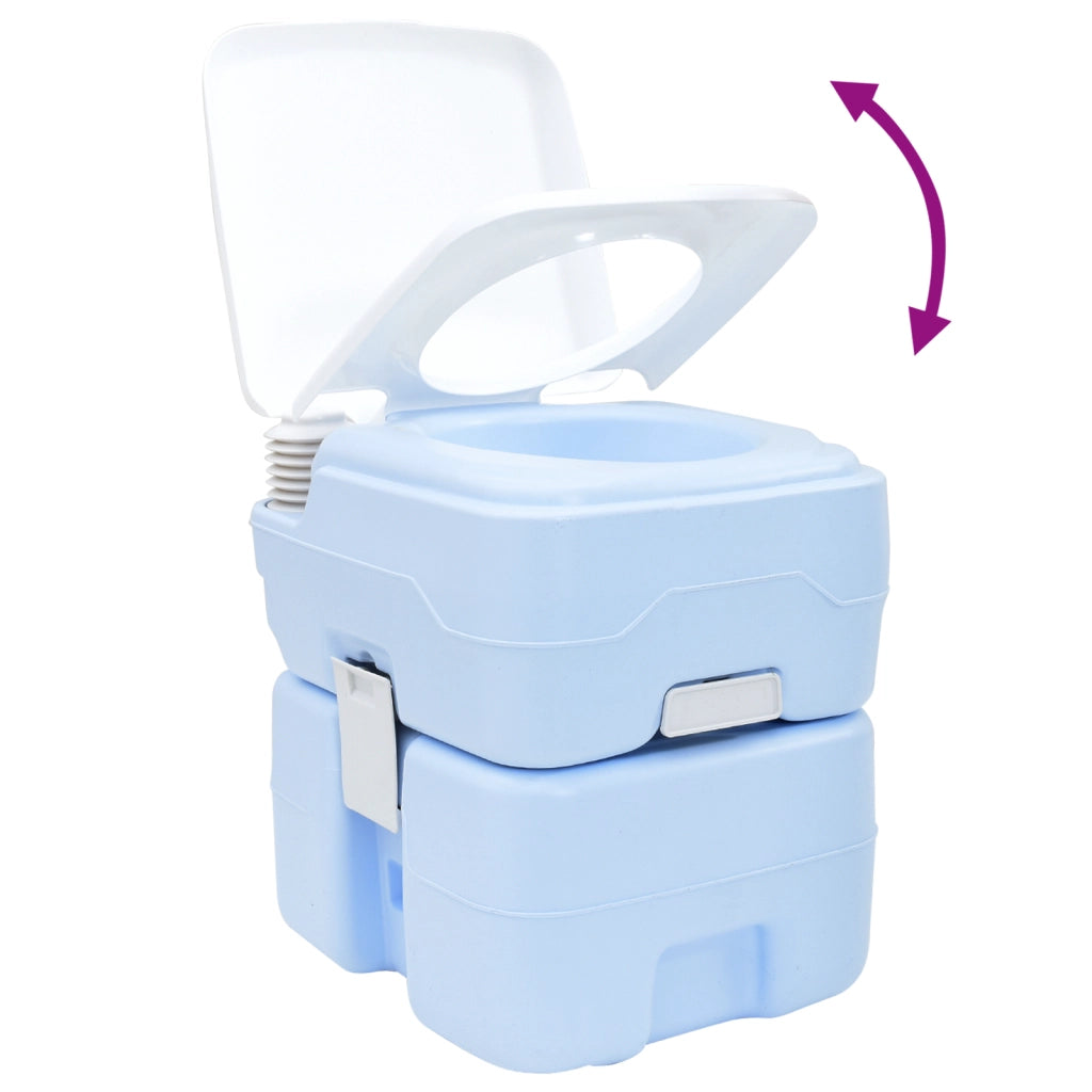 Luce Portatile per Toilette Blu e Bianca in Plastica da 20 L