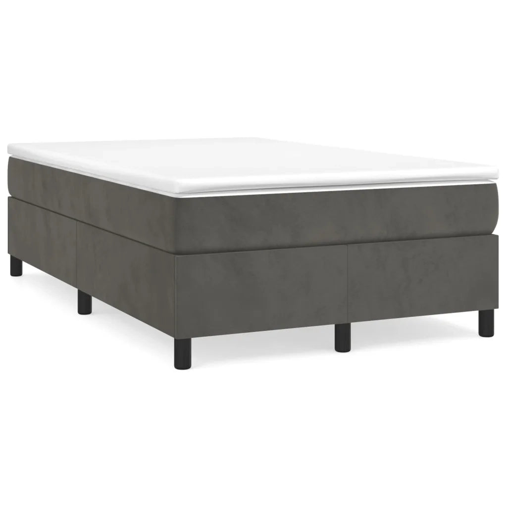 Struttura Letto a Rete a Molle-Giroletto Grigio Scuro 120x200 cm Velluto 230931