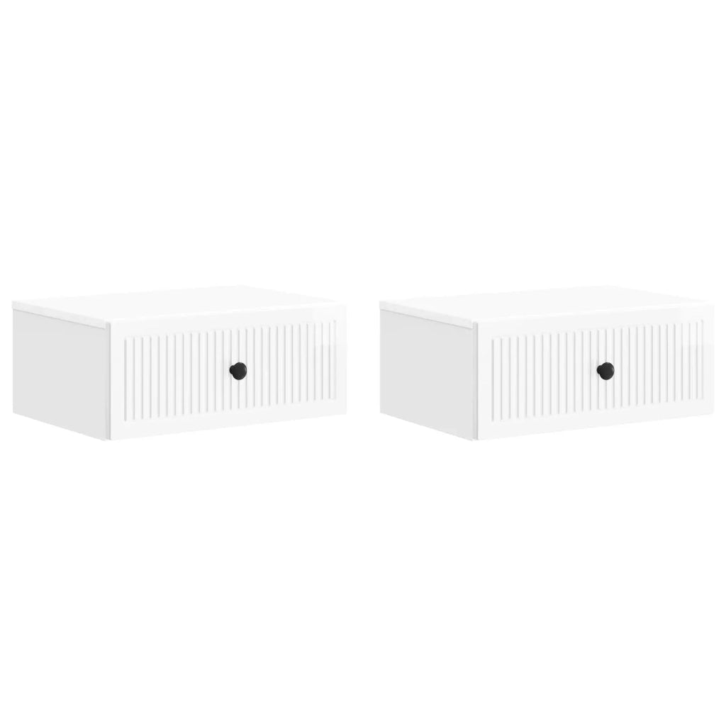 Armadio da Notte 2 pcs Bianco Lucido 49 x 34,5 x 20 cm 897944