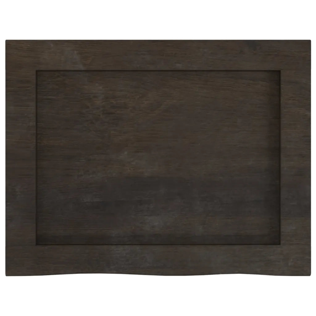 Ripiano Muro Marrone Scuro 40x30x(2-6) cm Massello Rovere Trattato 363748