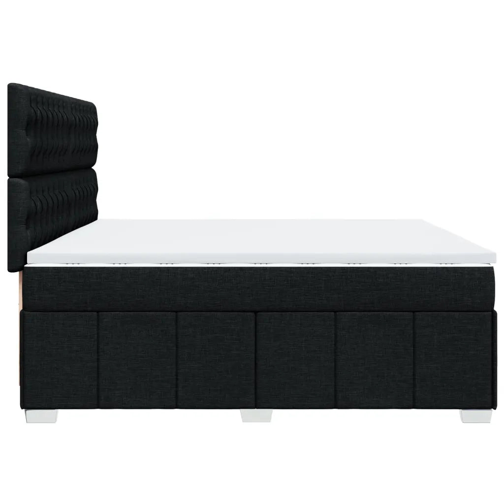 Giroletto a Molle con Materasso Nero 200x200 cm in Tessuto 3291784