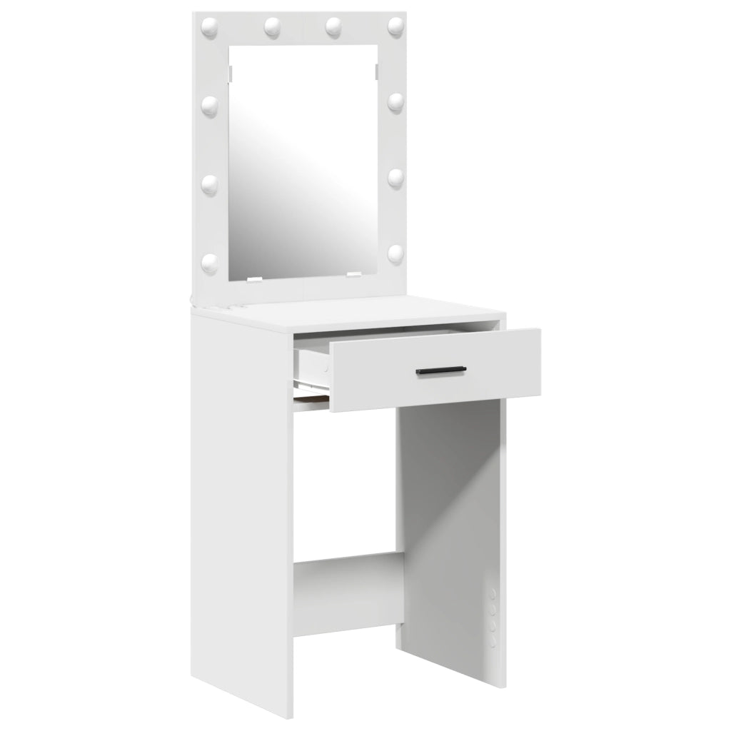 Toeletta con luci LED Bianca 50x41x135 cm