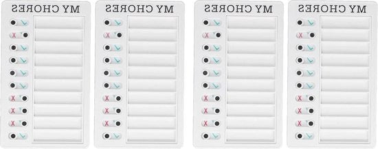 Lista di Compiti per Adulti - 4 Pezzi - Tavolo di Pianificazione per le Famiglie - Checklist per il Giorno - Grafico per Bambini - Pannello di Pianificazione Personale (Carta Bianca)