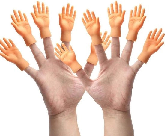 Decine di mani di fantoccio mini (sinistra e destra) per festa di Halloween.