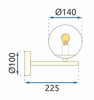 Lampada Da Parete Vetrata Gold APP684-1W