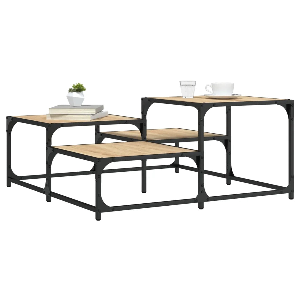 Tavolino Salotto-Tavolino da soggiorno-Tavolo Rovere Sonoma 87,5x87,5x40cm Legno Multistrato