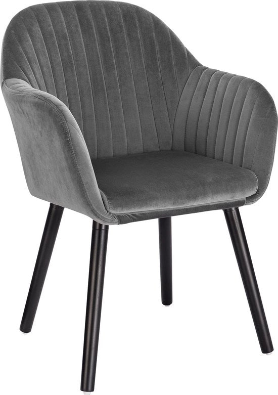 Seduta da Pranzo con Tessuto - 50x42x81 cm - Grigio Scuro