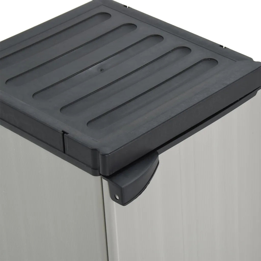 Mobiletto da giardino compatto con ripiano 35 x 40 x 85 cm in PVC grigio 02_0047062