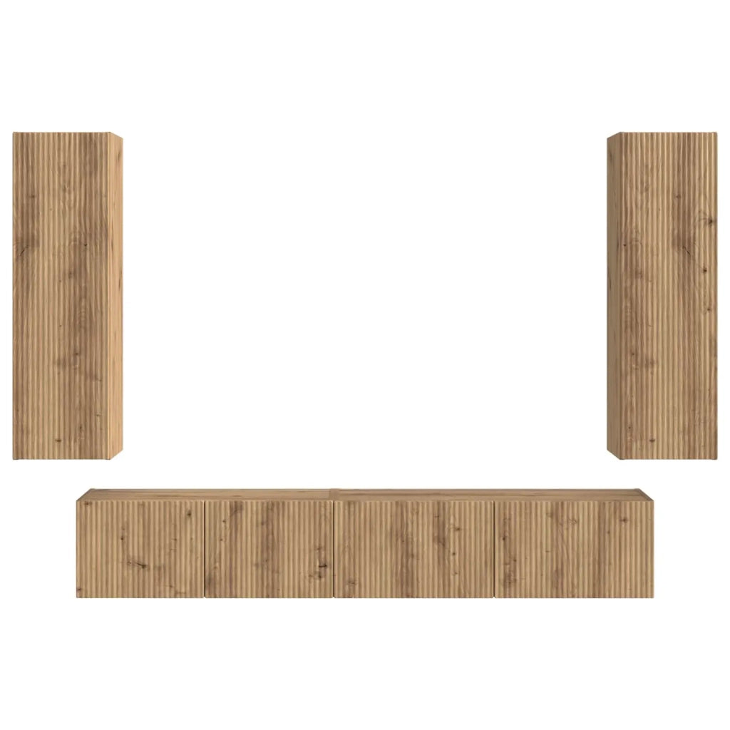 Set mobile TV 3 pcs Rovere artigianale Legno multistrato 3408987