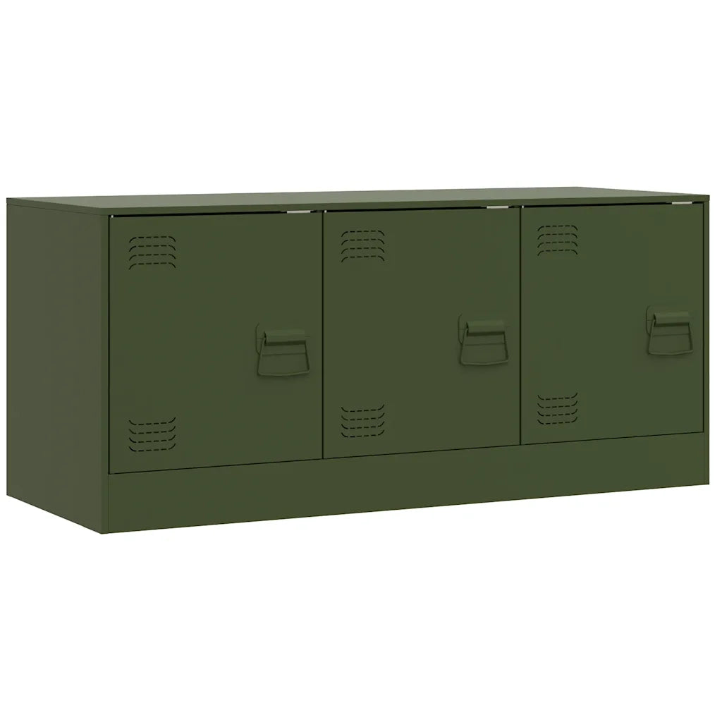 Mobile TV-Credenza per TV-Console TV Verde Oliva 99x39x44 cm in Acciaio 247244