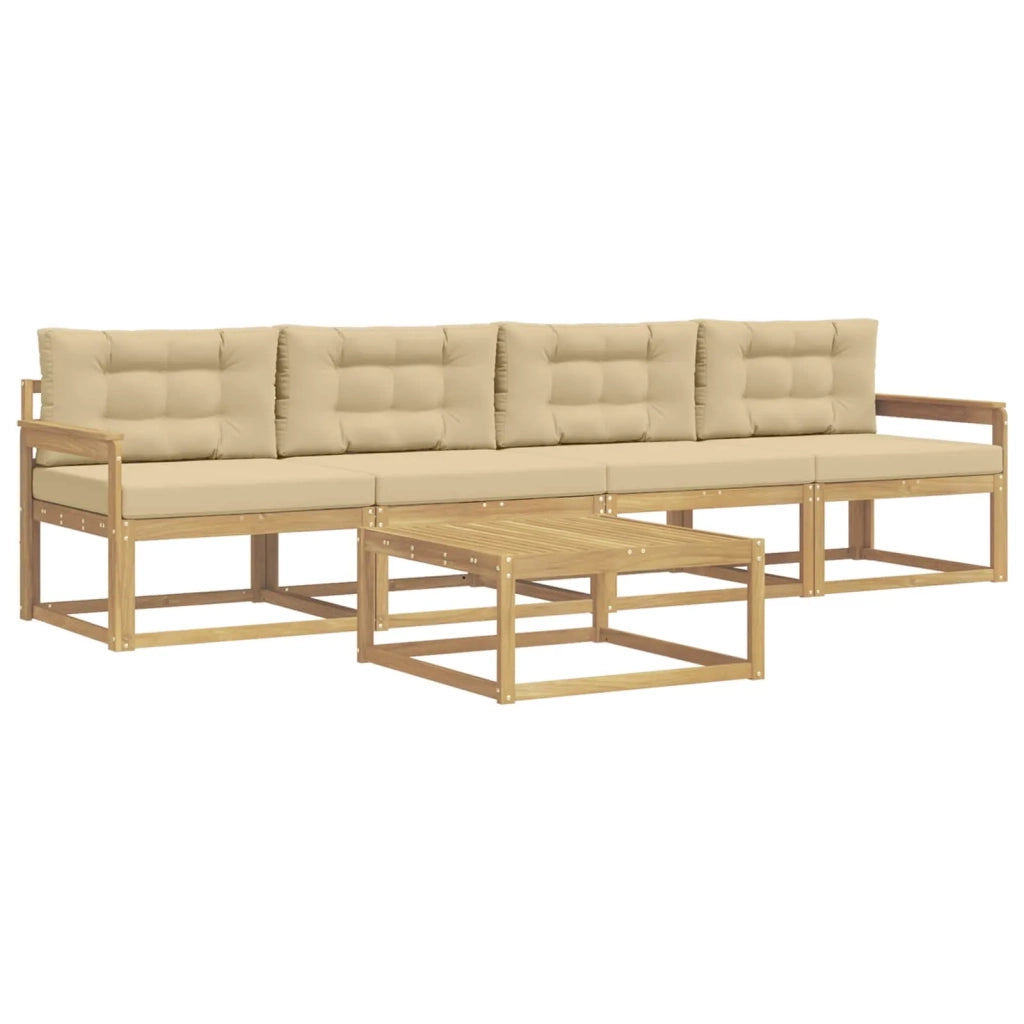 Set di divani da esterno 4 pz Bianco e Beige 3386017