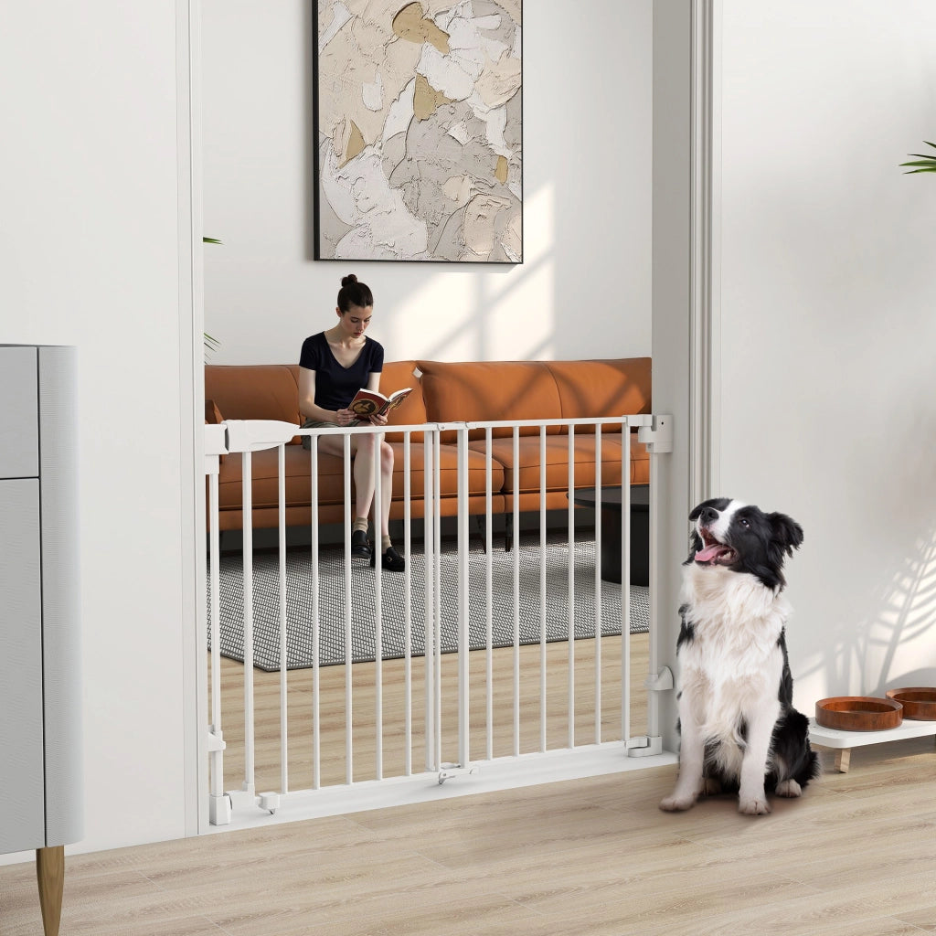 Cancello per Cani ¨C zephmum ¨C Bianco 74.5-111.5 cm