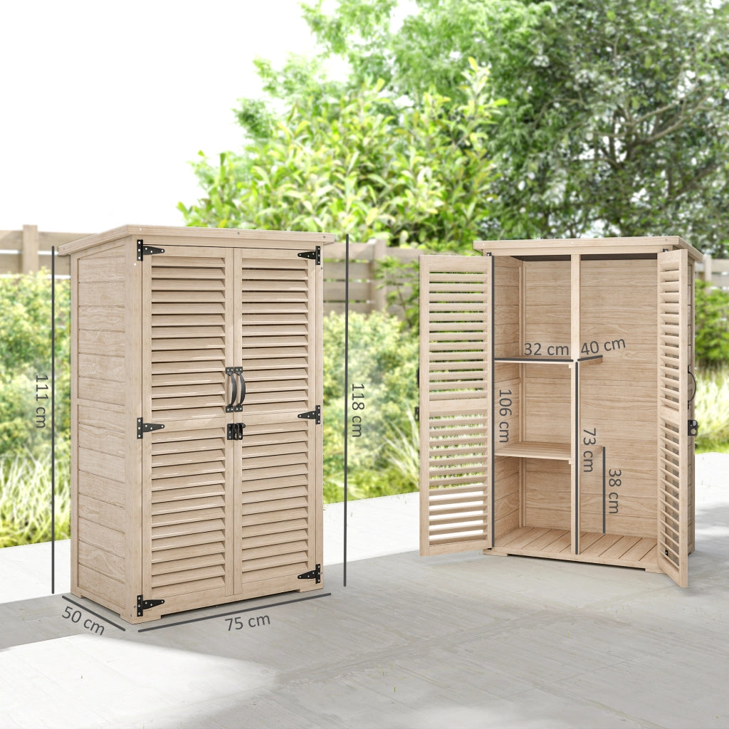 Armadio da Giardino in Legno ¨C zephmum ¨C Naturale 75x50x118 cm