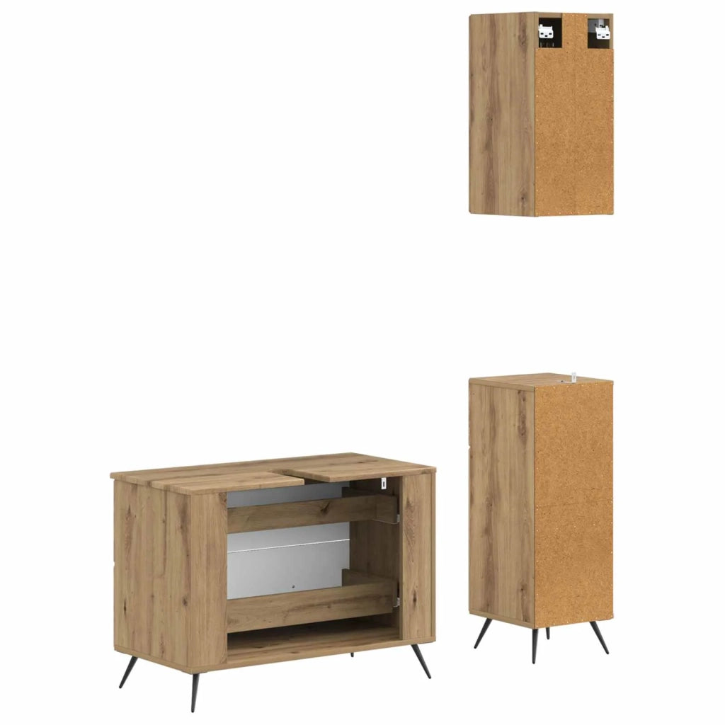 Set di armadietti da bagno in 3 pezzi BREDA Rovere Artigianale 3417809