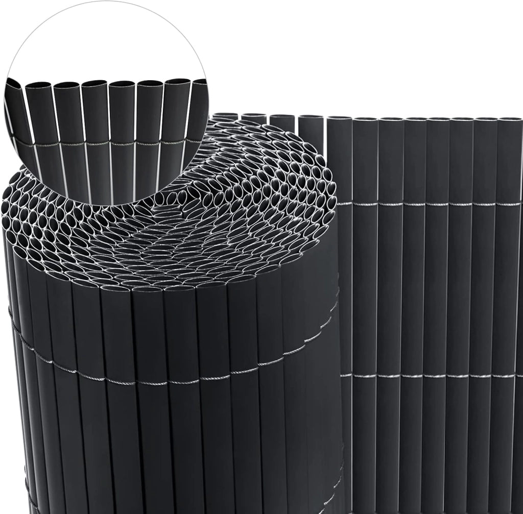 Canniccio PVC Frangivista giardino 300x100 cm, recinzione Schermi Divisori Resistente ai raggi UV Resistente alle Intemperie, protettivi per giardino, balcone, terrazza, Grigio