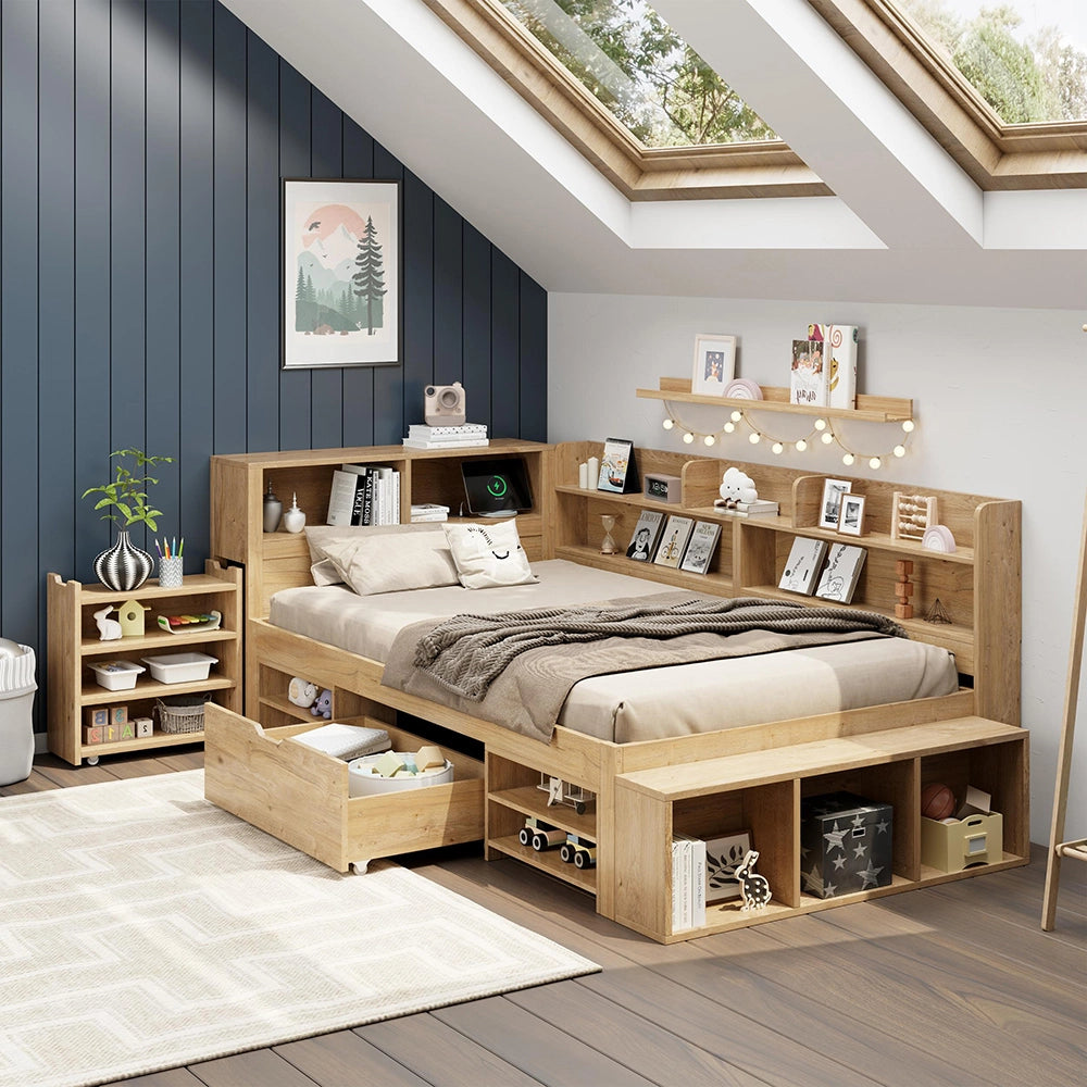 Letto bambino 90x200cm?- Xylo - legno USB naturale