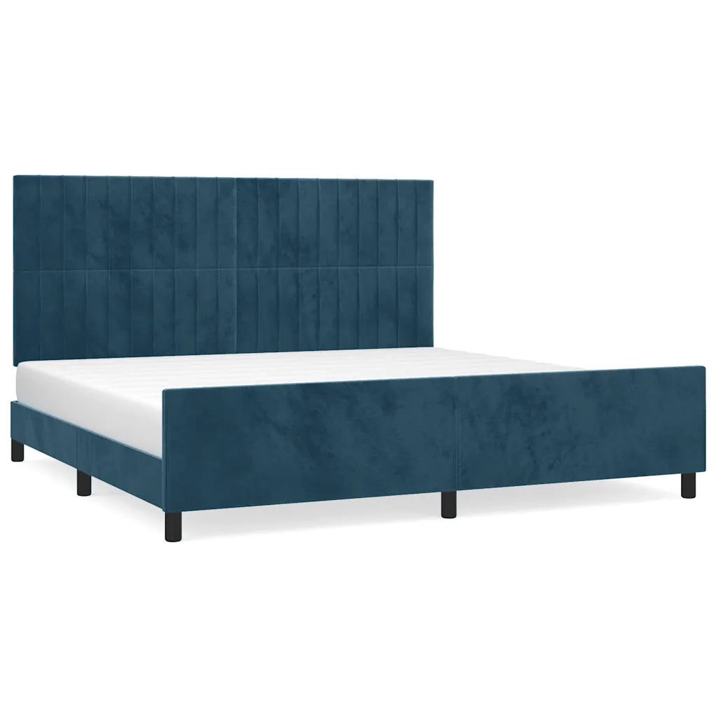 Giroletto senza Materasso Blu Scuro 200x200 cm in Velluto 3125901