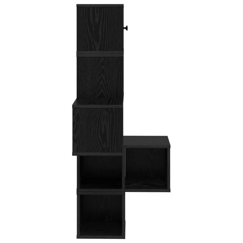 Mensola Angolare da Parete Rovere Nero 48 x 48 x 120 cm 8012229