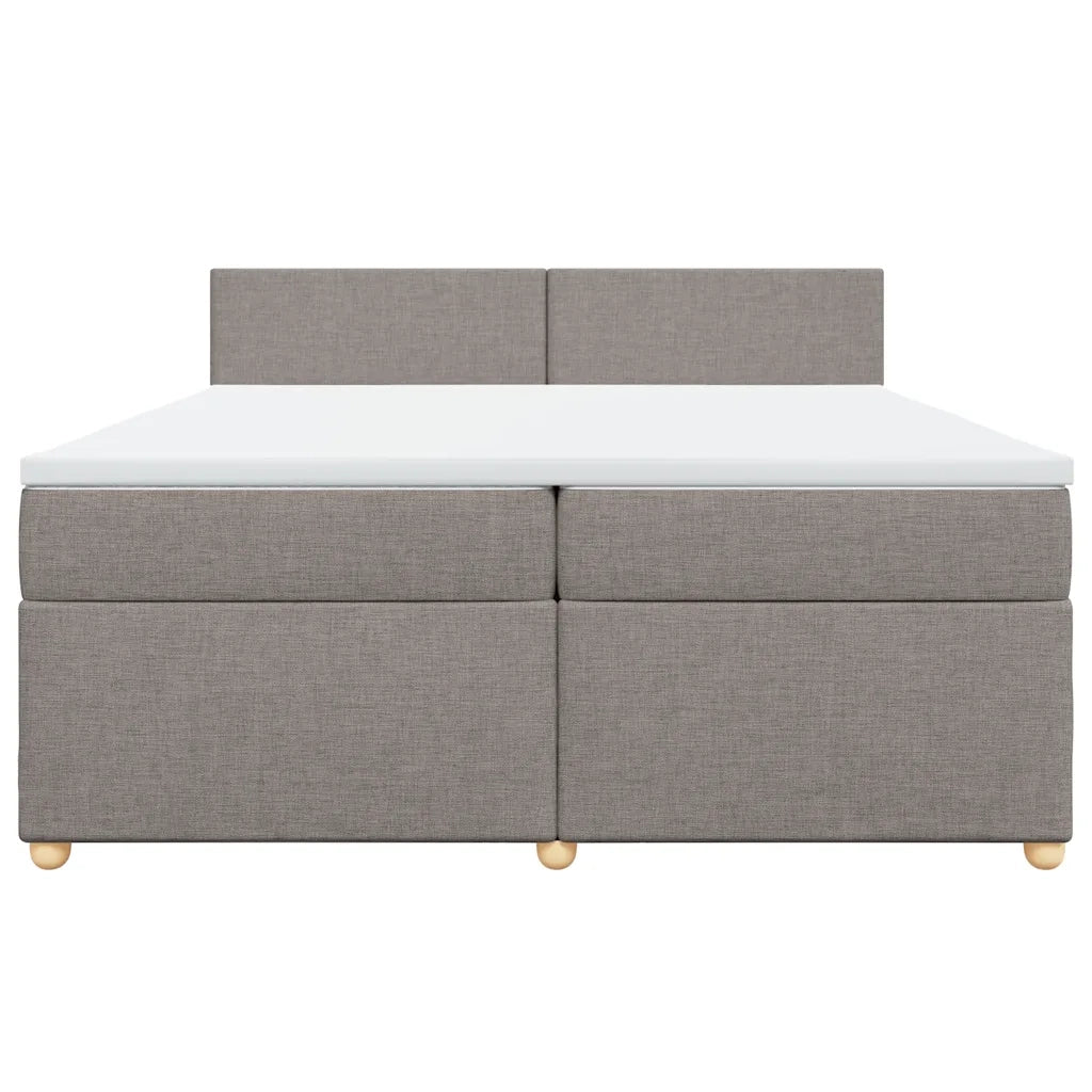 vidaXL Giroletto a Molle con Materasso Tortora 200x200 cm in Tessuto