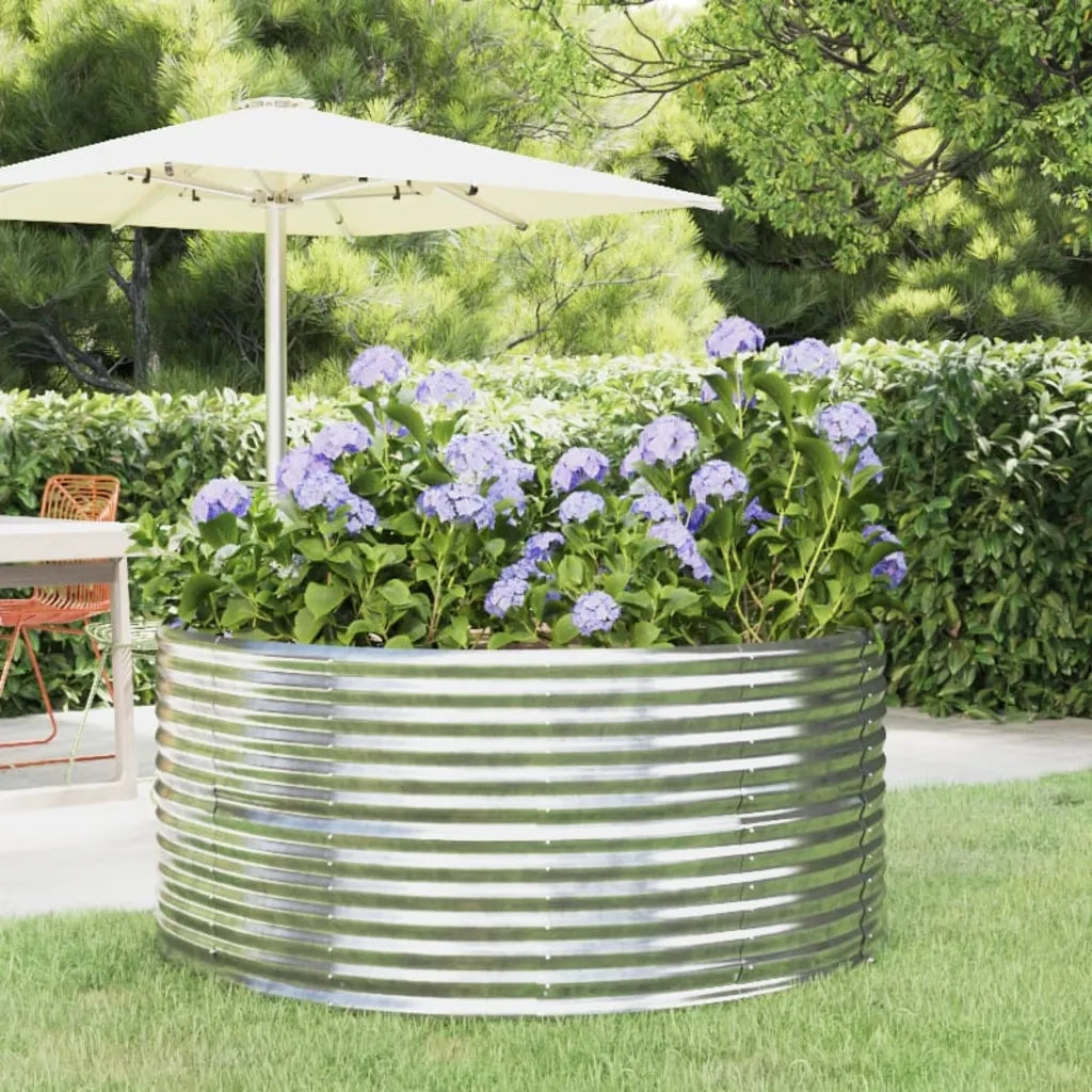 Letto Giardino Acciaio Zincato 140x140x68 cm Argento 319092