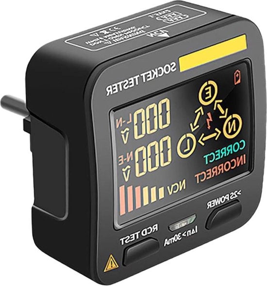 Verificatore di Tensione Digitale Display LCD Smart Tester di Presa EU Rilevatore di Interruttori di Protezione RCD Elettroscopio di Polarizzazione Tester di Fase di Corrente Presa per AC11