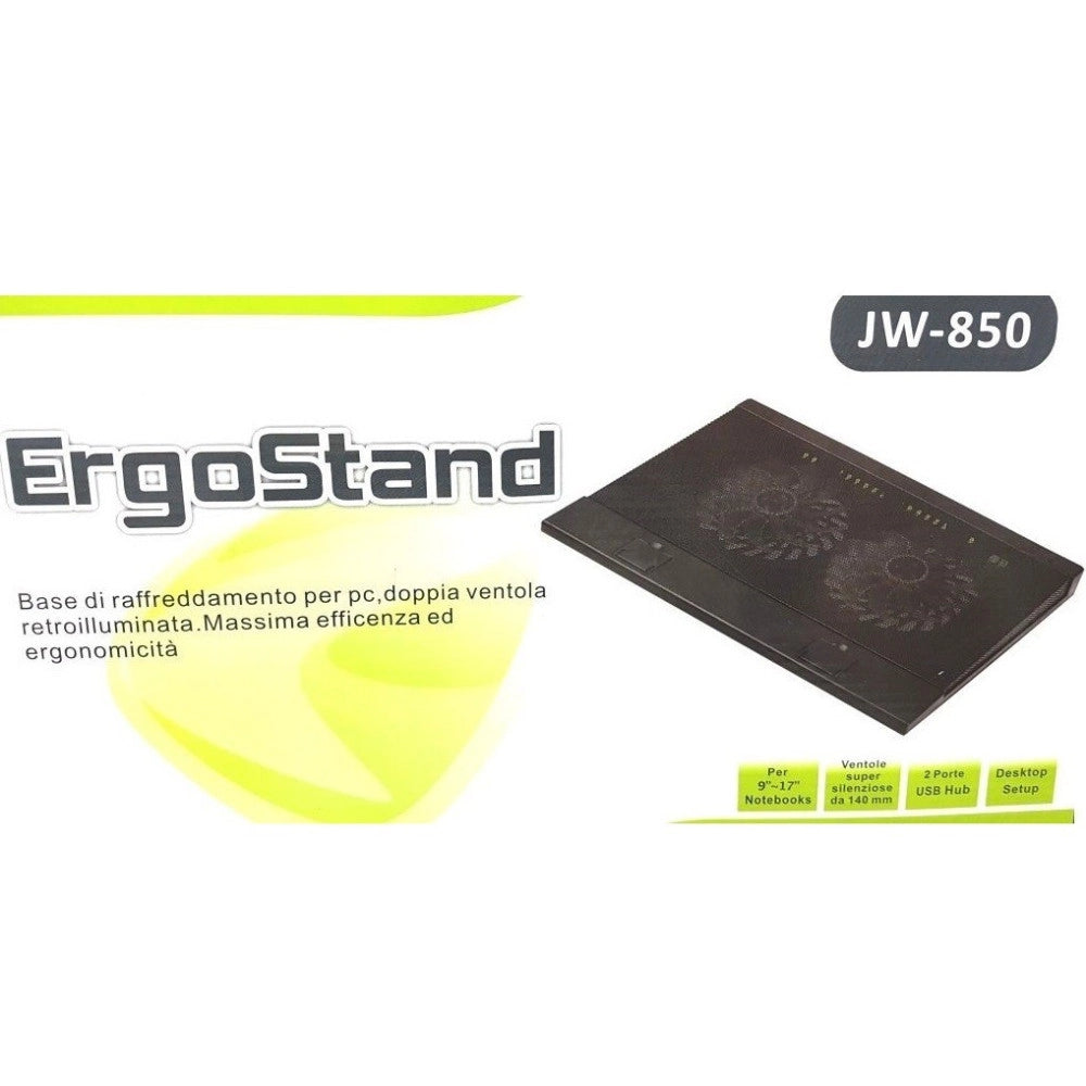 Trade Shop - Tekone Jw-850 Base Stand Ventola Raffreddamento Notebook Portatile 2 Usb -