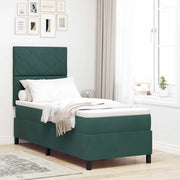 Letto a Sorgente LED Verde Scuro 80 x 200 cm Velluto 3343343
