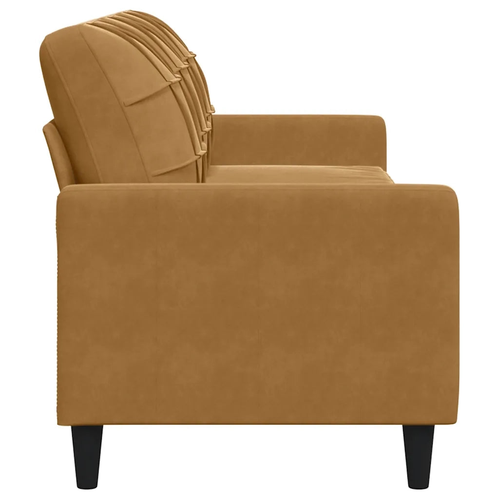 Divano a 3 Posti Marrone 210 cm in Velluto 4007651