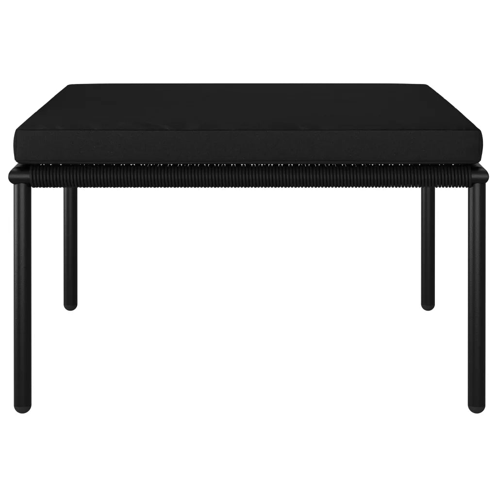 Set Divani da Giardino 3 pz | Set Salotto da Giardino con Cuscini Neri in PVC