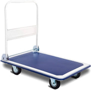 Carrello della Piattaforma, Carrello di Trasporto fino 300 KG, Trasportatore a Mano Pieghevole, Antiscivolo, 90 x 60 cm, Metallo