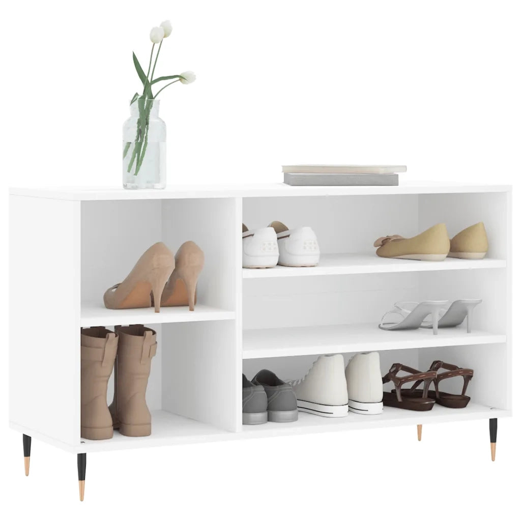 Scarpiera Bianca 102x36x60 cm in Legno Multistrato 831404