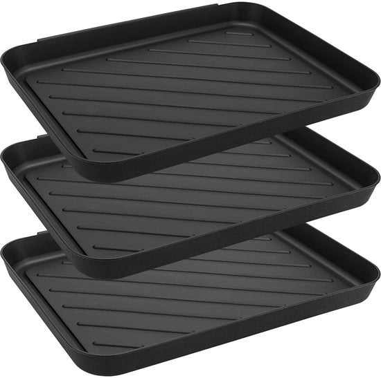 Set di asciugamani per scarpe da 3 pezzi - plastica - 40x30x3cm - bordo alto - antiscivolo - spazievitore - contenitore per scarpe