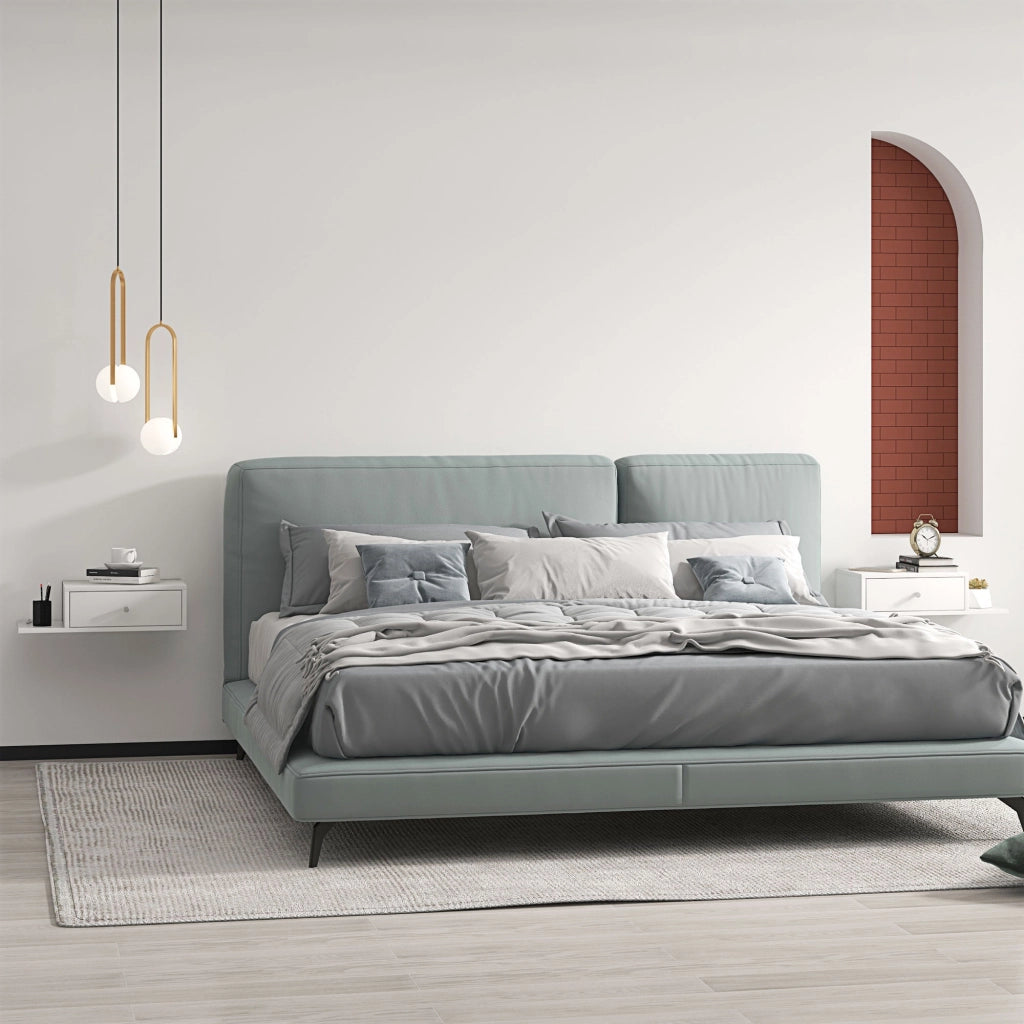 Tavolini da notte a muro ¨C zephmum ¨C 2 pezzi, MDF bianco, 55x30x15 cm