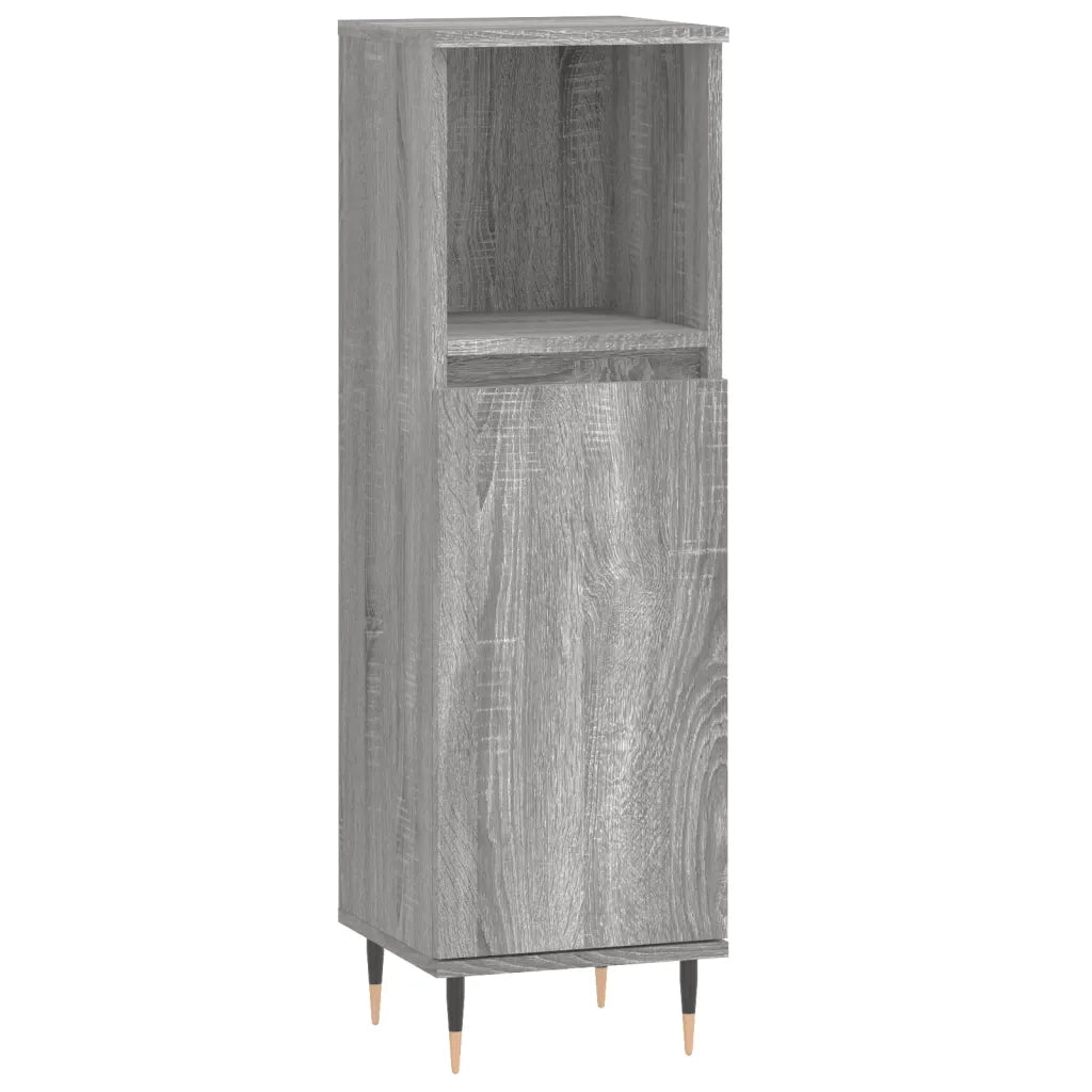 Set Mobili da Bagno 3 pz Grigio Sonoma in Legno Multistrato 3190219