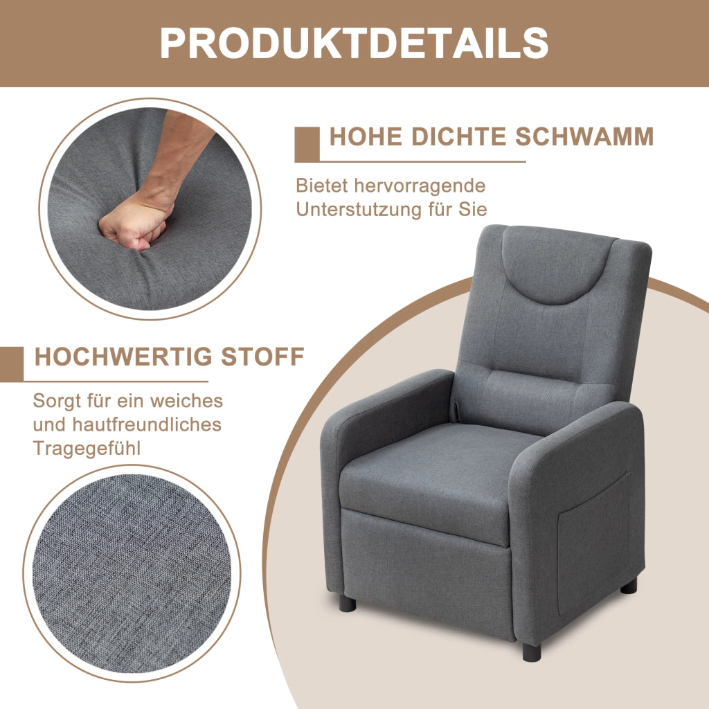 Poltrona Relax Reclinabile ¨C MINIMAL ¨C Grigio Scuro