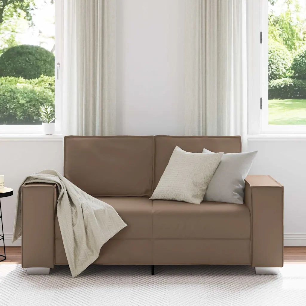 Divano a due posti Cappuccino 160 cm Pelle Sintetica 4105049