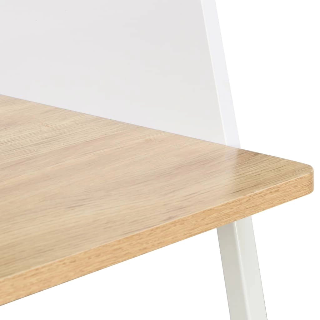 Scrivania tavolo postazione di lavoro mobile per computer studio rovere 90 x 60 x 88 cm bianco 02_0023555