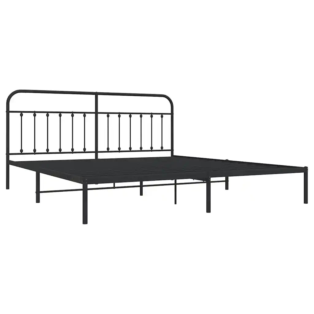 Giroletto con Testiera in Metallo Nero 193x203 cm 352584