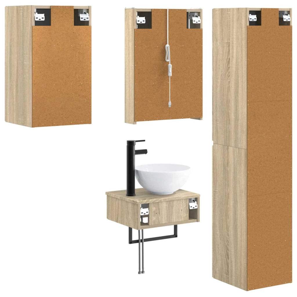 Set di mobili per il bagno 5 pcs Rovere Sonoma 3407257