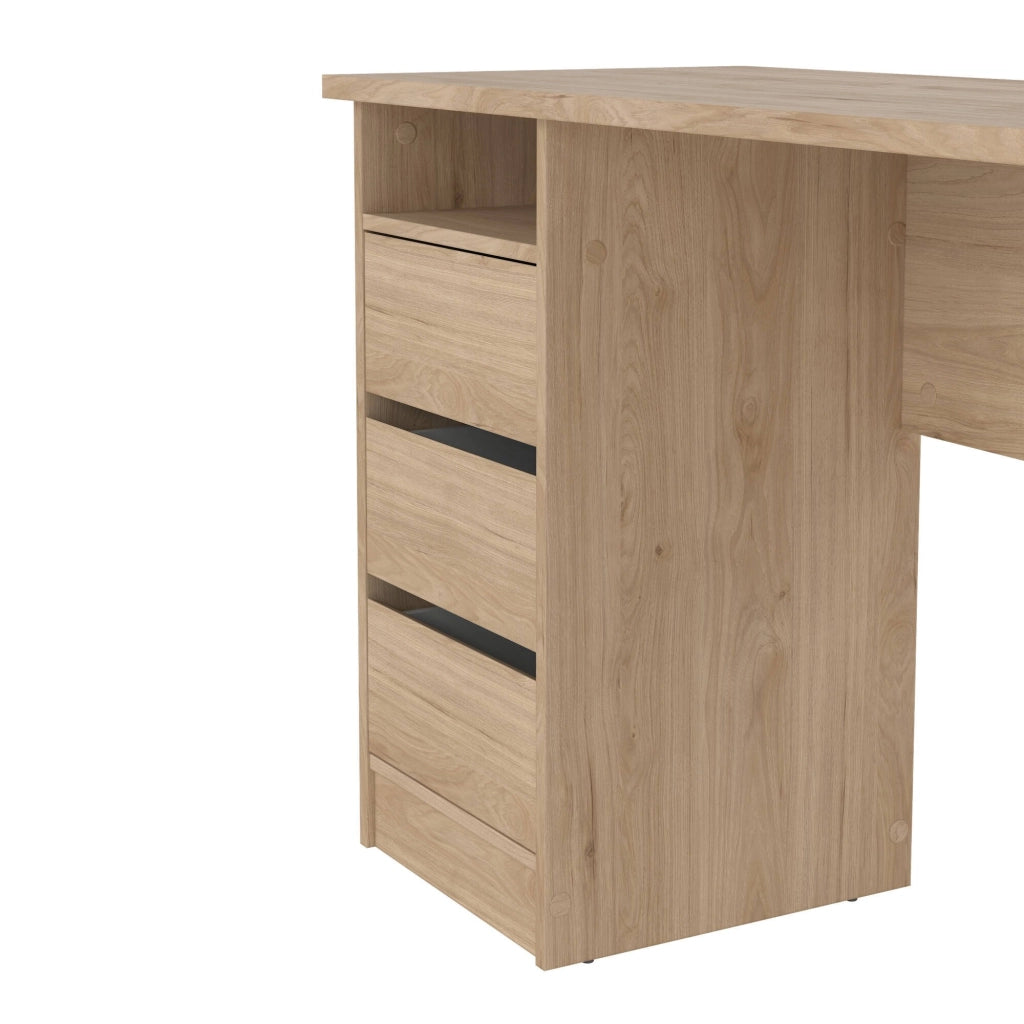 Scrivania Huaning, Scrittoio multiuso, Tavolo per ufficio porta PC, Piano di lavoro, 110x49 h76 cm, Rovere