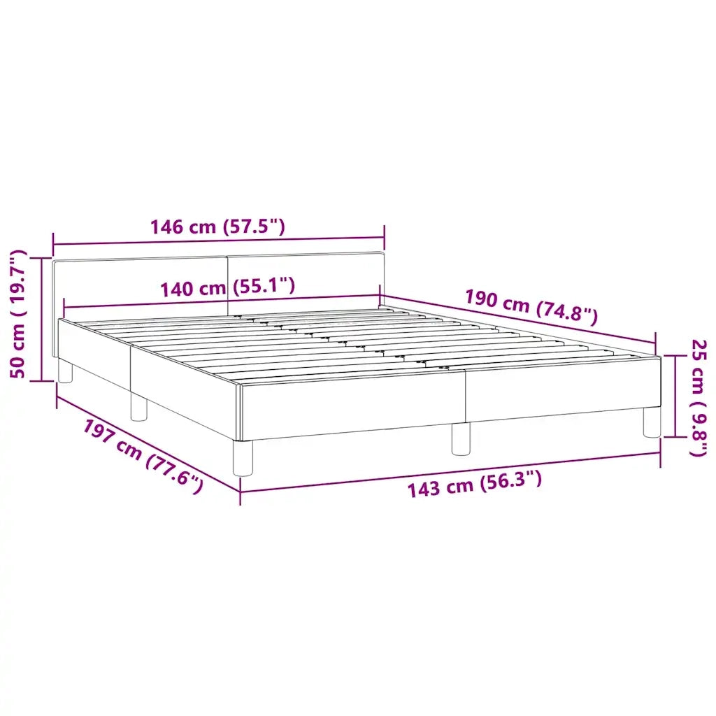 Giroletto senza Materasso Blu Scuro 140x190 cm in Velluto