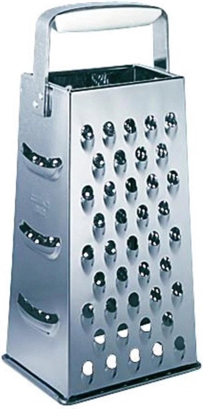 Raspante quadrata con 4 superfici di attrito per raspare finemente e grossolanamente - serie ComfortLine - acciaio inossidabile - raspante per cucina con pezzo di inserimento in plastica sulla manopola - buon grip Raspatore